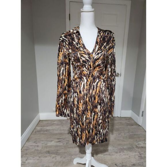 NANUSHKA ZADA Abstract Print Mini Shirtdress Size M NWT - Picture 6 of 8